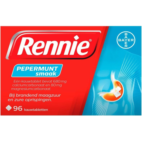 Rennie Rennie Pepermuntsmaak 96 Kautabletten
