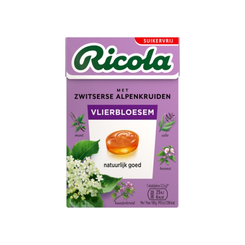 Ricola Zwitserse Kruidenpastilles Vlierbloesem Suikervrij