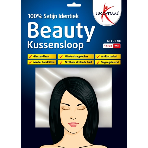 1 Stuck Lucovitaal Beauty Kussensloop Wit 100% Satijn