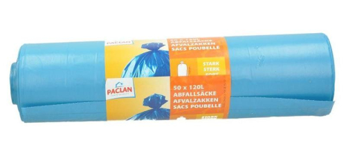 Paclan Afvalzakken Blauw 120 Liter 50 Stücke