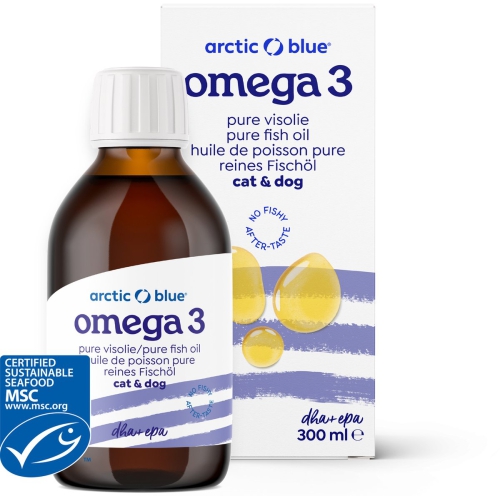 300 Ml Arctic Blue Omega 3 Pure Arctische Visolie MSC voor Hond & Kat
