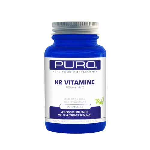 30 capsules Puro Food Supplements K2 Vitamine 200 mcg MK-7
