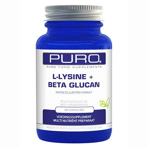Puro Food Supplements L-Lysine met Bèta Glucan 30 Kapseln