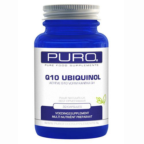30 capsules Puro Food Supplements Q10 Ubiquinol 100 mg Kaneka QH