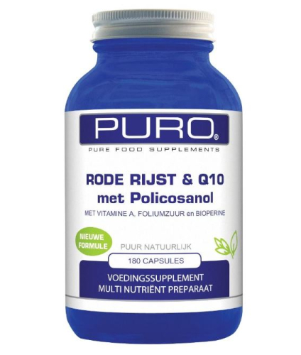 180 capsules Puro Food Supplements Rode Rijst & Q10 met Policosanol
