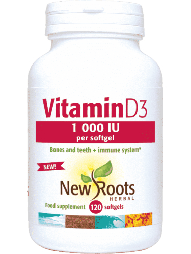 120 softgels New Roots Herbal Vitamine D3 1000IU