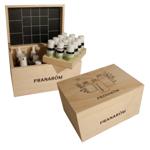 1 exemplaar Pranarom Mini Aromatheek Houten Koffer voor 18 Flesjes