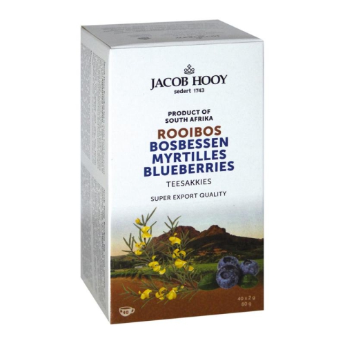 Jacob Hooy Rooibos Teesakkies Bosbessen 40 Tüte