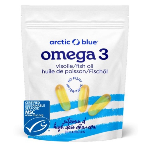 30 Kapseln Arctic Blue Omega 3 Visolie Vitamin D DHA + EPA