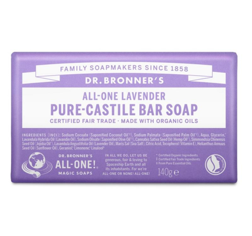 Dr. Bronner's Pure-Castile Bar Soap All-One Lavender 140 Gramm
