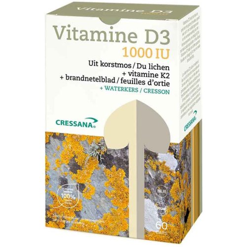 60 capsules Cressana Vitamine D3 1000 IU + Vitamine K2 Plantaardig