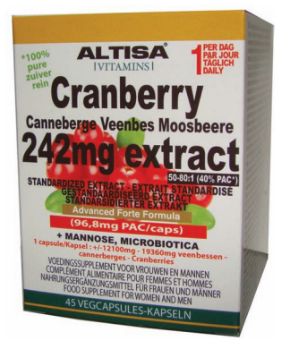 45 capsules Altisa Cranberry Veenbes 242 mg Extract