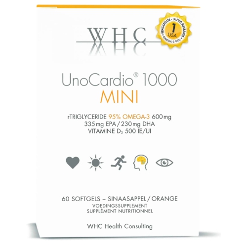 60 softgels WHC UnoCardio 1000 Mini Sinaasappel