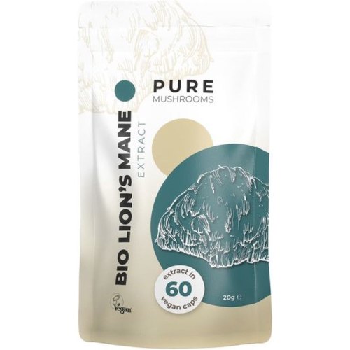 Pure Mushrooms Lion's Mane Paddenstoelen Extract Biologisch 60 Kapseln