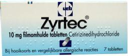 7 tabletten Zyrtec Cetirizinedihydrochloride 10mg