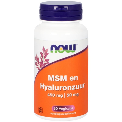 60 Kapseln NOW MSM en Hyaluronzuur 450 mg - 50 mg