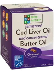 188 ml Green Pasture Fermented Cod Liver Oil and Concentrated Butter Oil Gel Cinnamon