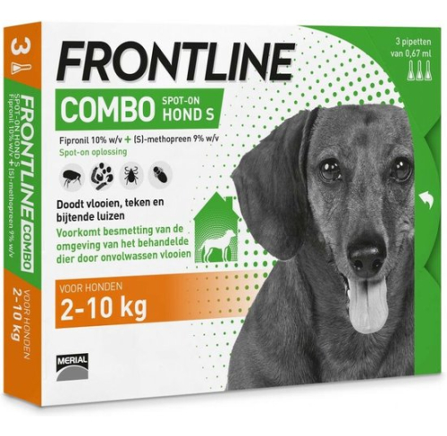 Frontline Combo Spot-On Hond S 2-10 kg (vlooien, teken & luizen) 3 Stücke