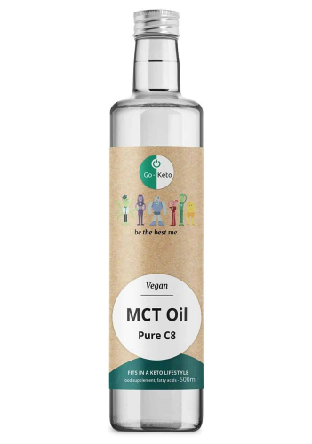 500 ml Go-Keto MCT Olie Keto Puur Kokos C8 Vegan