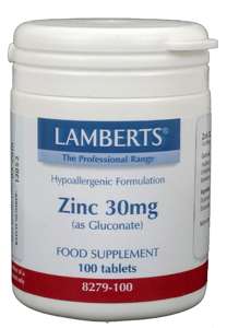 Lamberts Zink Gluconaat 30mg 100 tabletten