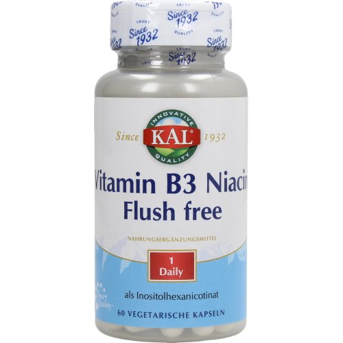 60 capsules KAL Vitamin B3 Niacin 500 mg Flush-Free