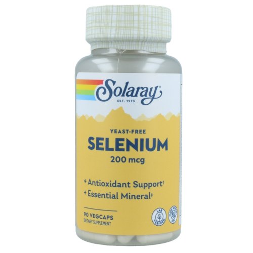90 Kapseln Solaray Selenium 200 mcg Gistvrij