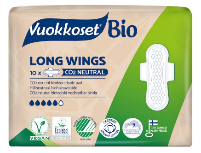 Vuokkoset Maandverband Long Wings Biologisch 10 Stücke