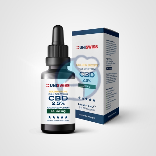 Uni Swiss CBD 2,5% Full Spectrum Golden Drops 10 Ml