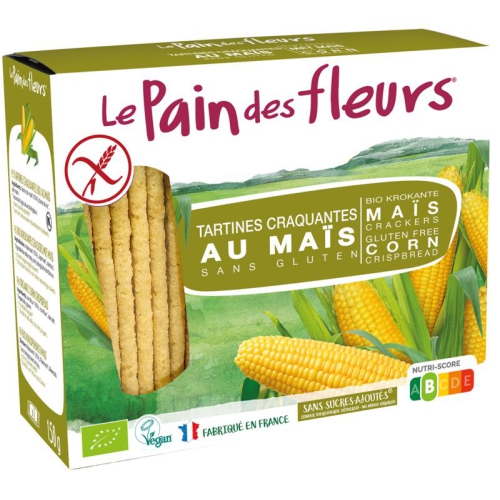 Le Pain des Fleurs Krokante Crackers met Maïs Biologisch 150 gram