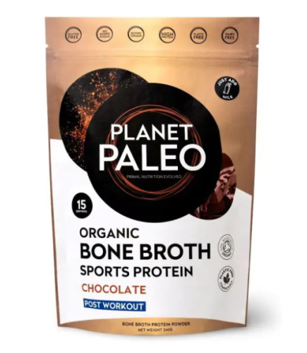 480 gram Planet Paleo Bone Broth Sports Protein Chocolate Biologisch