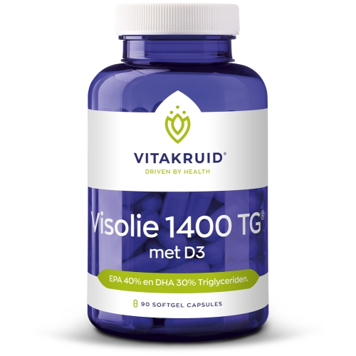 90 Softgels Vitakruid Visolie 1400 TG met Vitamine D3