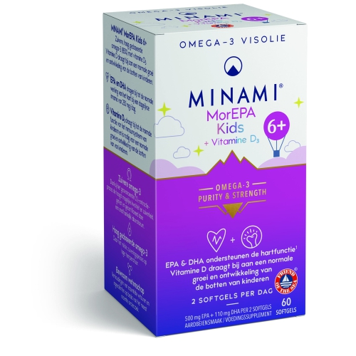 60 softgels Minami Nutrition MorEPA Kids met Vitamine D3 Mini