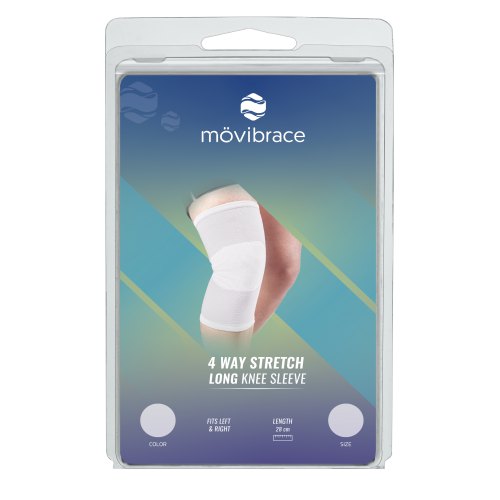 Mövibrace Knie Bandage Lang Wit Maat L  1 package