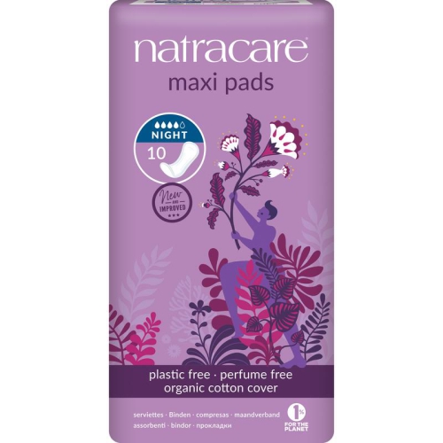 Natracare Maandverband Night Time Maxi Pads 10 Stücke