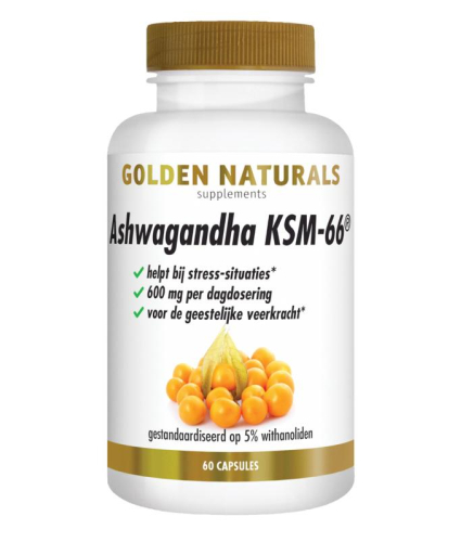 60 Kapseln Golden Naturals Ashwagandha KSM-66