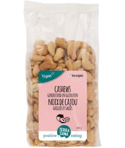Terrasana Cashewnoten Geroosterd en Gezouten Biologisch