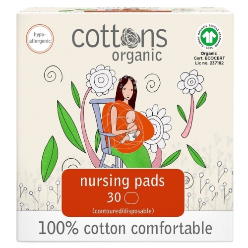 30 stuks Cottons Organic Nursing Pads/ Zoogkompressen