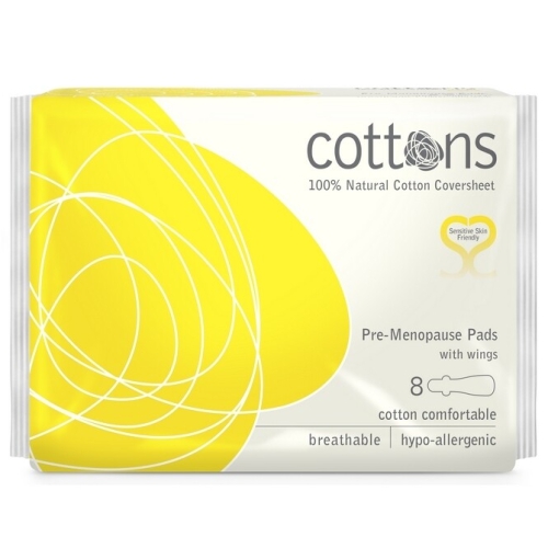 8 stuks Cottons Pre-Menopause Maandverband Pads With Wings