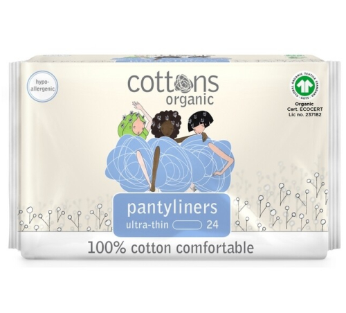 Cottons Organic Pantyliners- Inlegkruisjes Ultra-Thin 24 Stücke