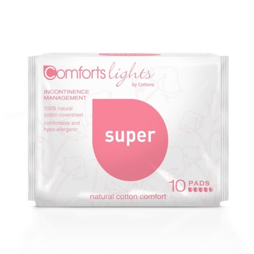 10 pads Cottons Comfort Lights Maandverband Super