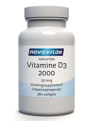 360 Softgels Nova Vitae Vitamine D3 2000