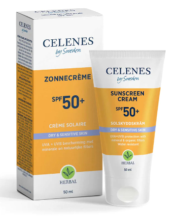 50 ml Celenes Zonnecrème SPF50+ Dry & Sensitive Skin Herbal