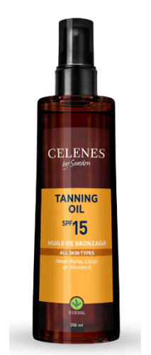 200 ml Celenes Tanning Oil SPF15+ All Skin Types Herbal