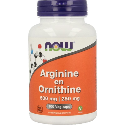 100 Kapseln NOW Arginine en Ornithine 500 mg250 mg