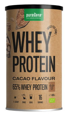 400 Gramm Purasana Whey Protein Cacao Flavour Biologisch