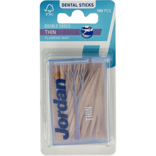 100 stuks Jordan Tandenstoker Thin Fluoride Mint