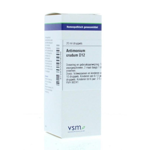 VSM Enkelvoudige Homeopathie Antimonium Crudum D12 20 ml