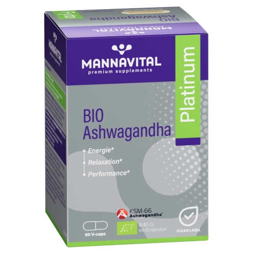 60 Kapseln Mannavital Ashwagandha Platinum Biologisch