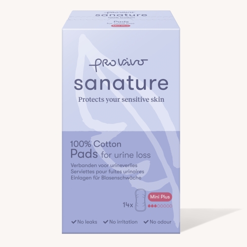 Sanature Pro Vivo 100% Katoen Verbanden voor Urineverlies Mini Plus 14 Stücke