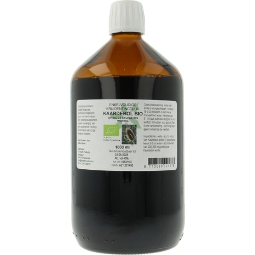 1000 ml De Cruydhof / Natura Sanat Dipsacus Sylvestris - Kaardebol Tinctuur Biologisch